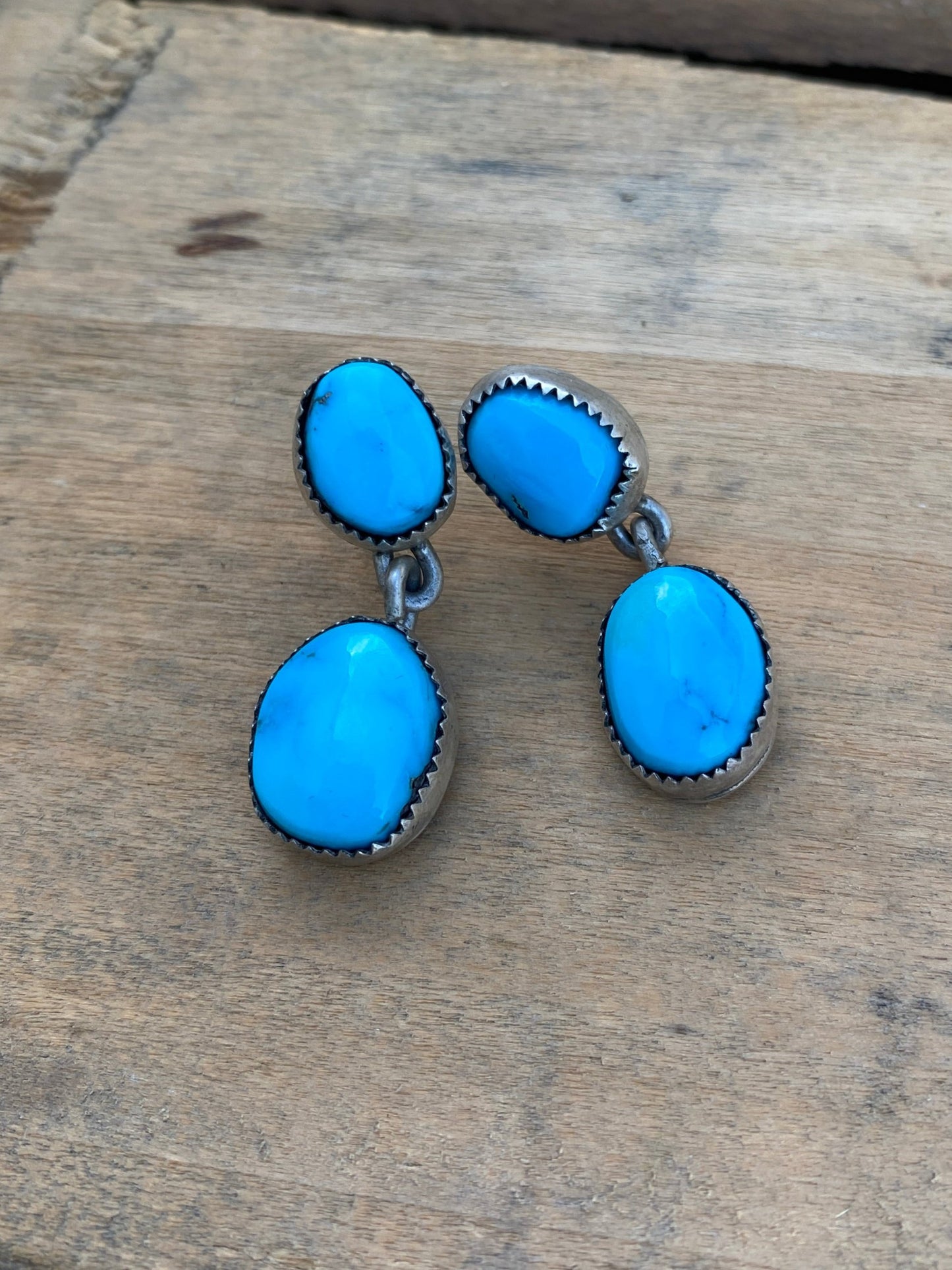 Sleeping Beauty Turquoise Stud Dangle Earrings